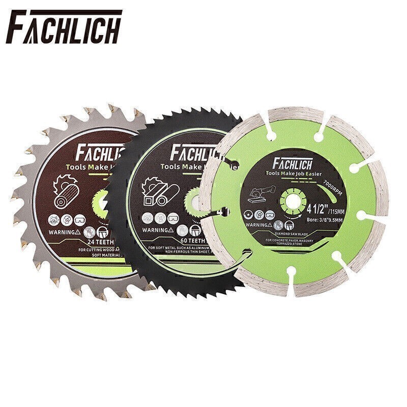 1pc/3pcs 115mm Power Tools Diamond Saw Blade Bore Cut Wood PVC Pipe Hard Plastic
