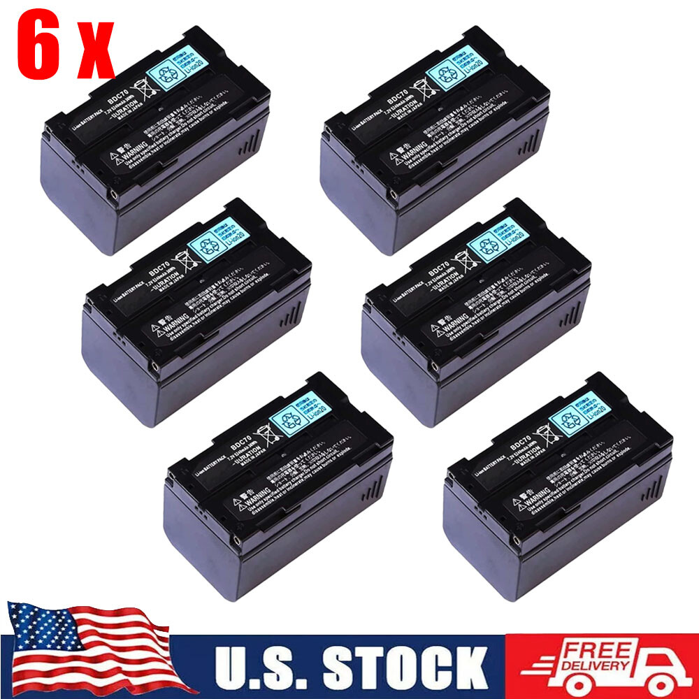 (US Stock) 6-Pack New Sokkia/TOPCON BDC70 Battery for total Station Surveying