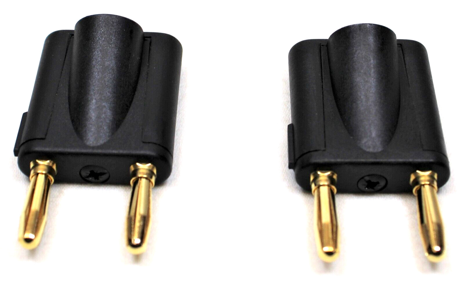 (2) Two Genuine REAN NYS508-B Dual Black Banana Plug for 6mm(.24") to 10mm(.39")