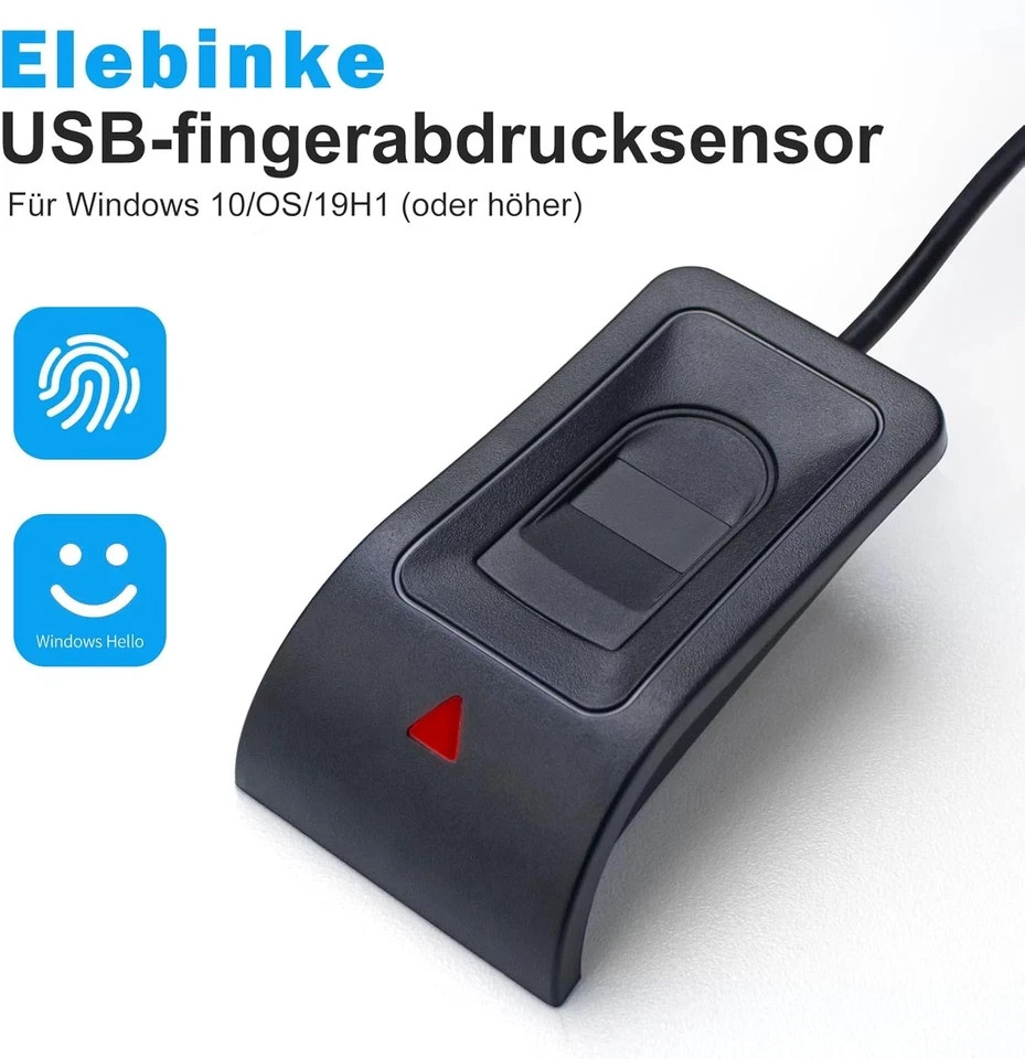 USB Fingerprint Reader Fingerprint for Windows10/11, Windows Hello Automatic Dri