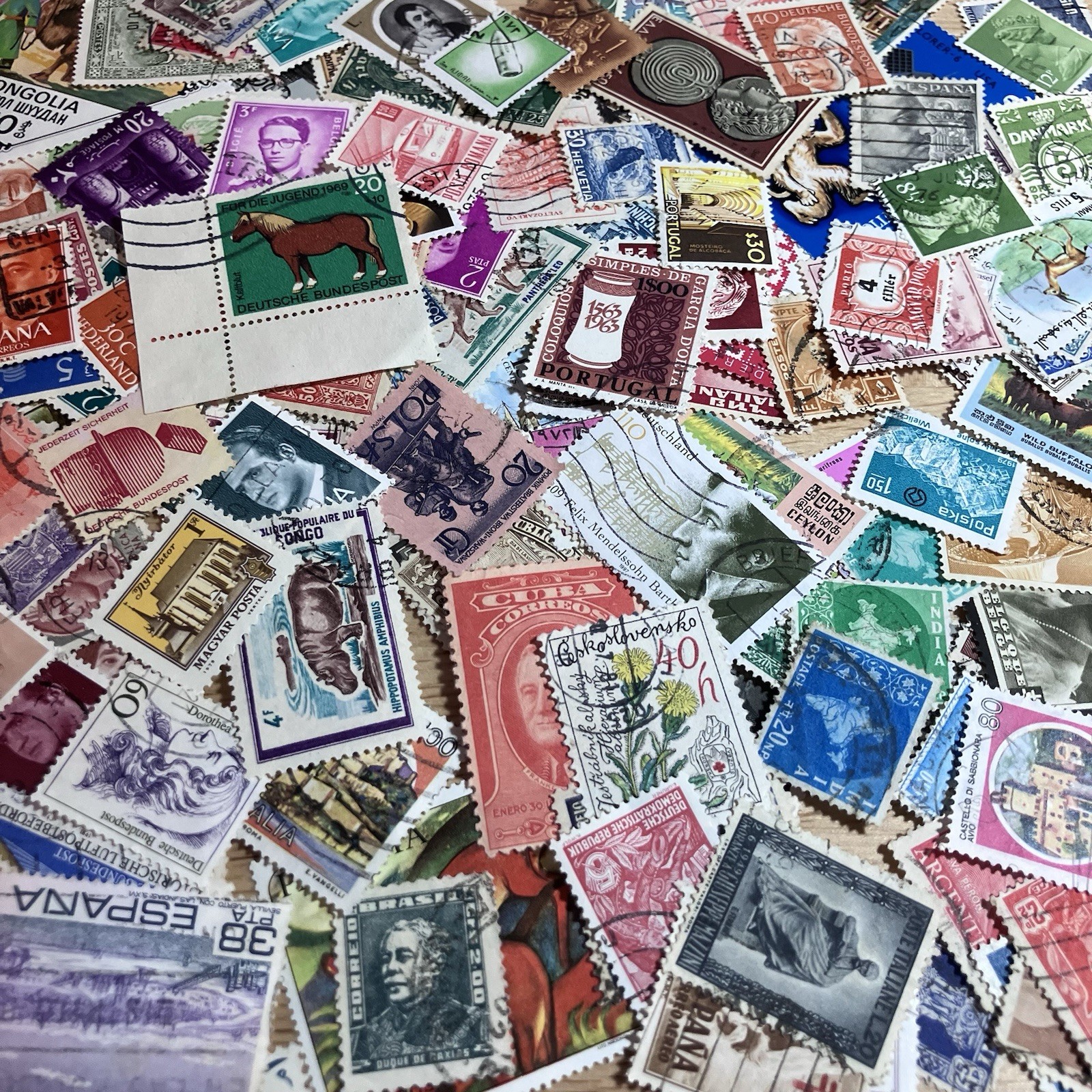 Vintage World Stamp Lot  Mixed International - Historic Lot of 50 Stamps