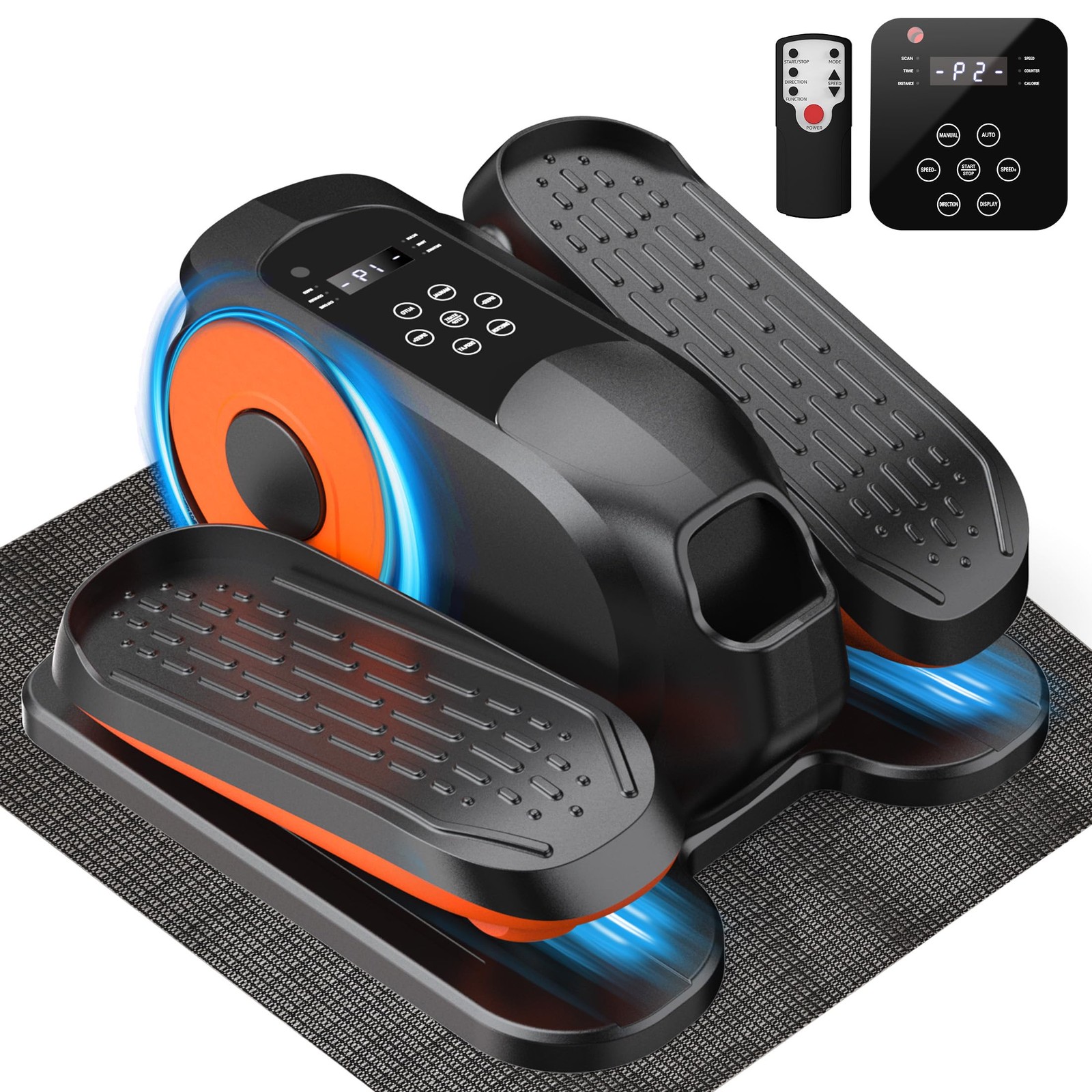 Low Impact Under Desk Elliptical Quiet Electric Leg Exerciser Black