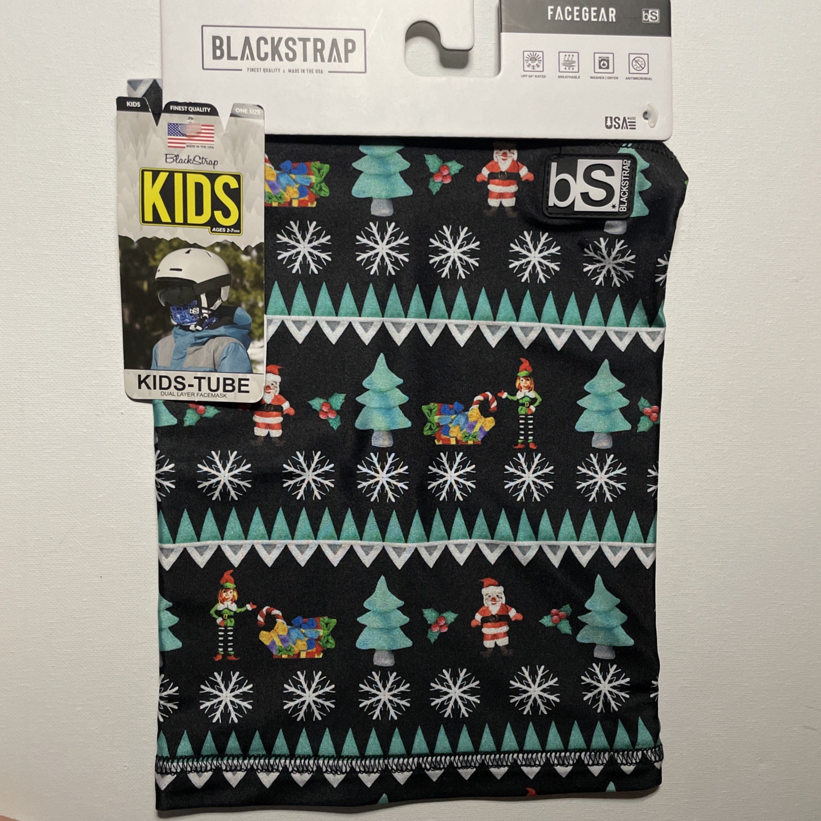 Blackstrap Kids Tube Dual Layer Facemask Christmas Pattern Helmet Friendly Therm