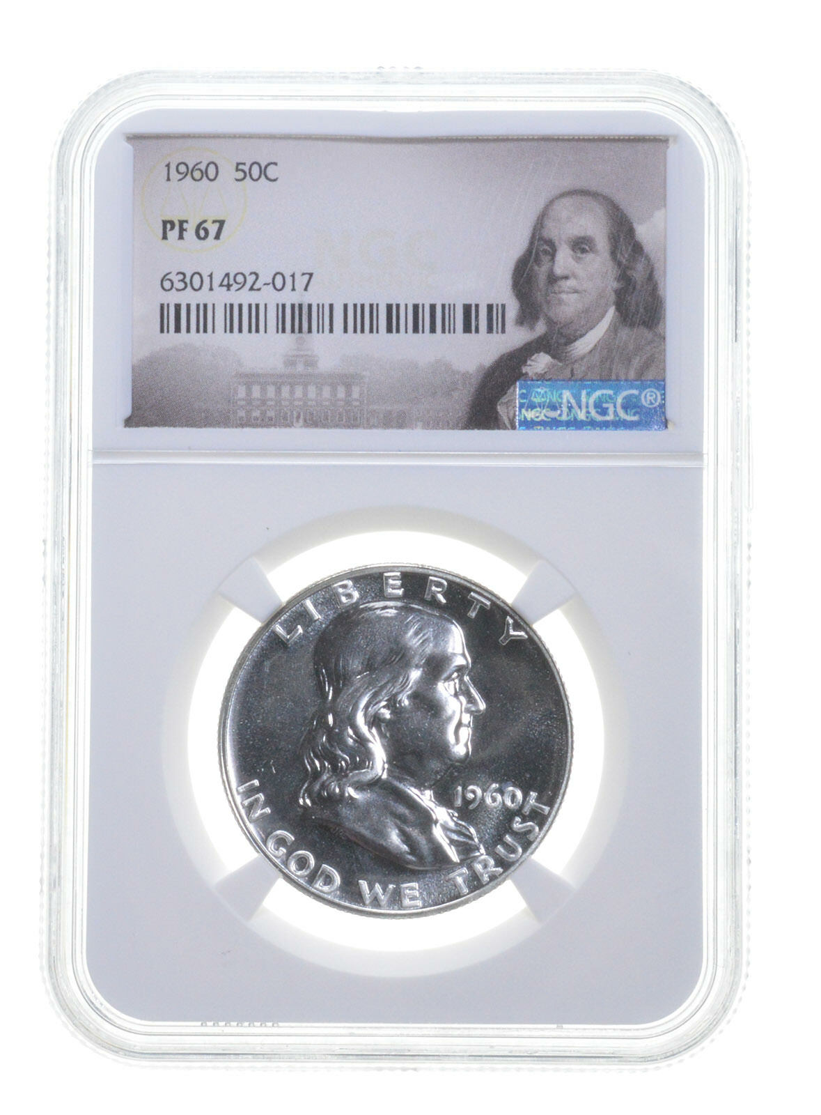 1960 Franklin Half Dollar PF67 NGC - White Coin Spot Free