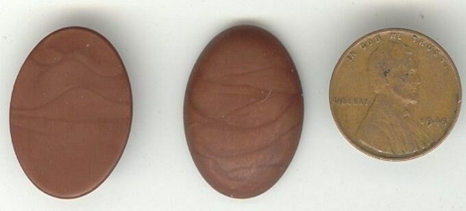 36pcs VINTAGE BROWN EARTH MARBLE ACRYLIC 25X18mm. OVAL CABOCHONS T935