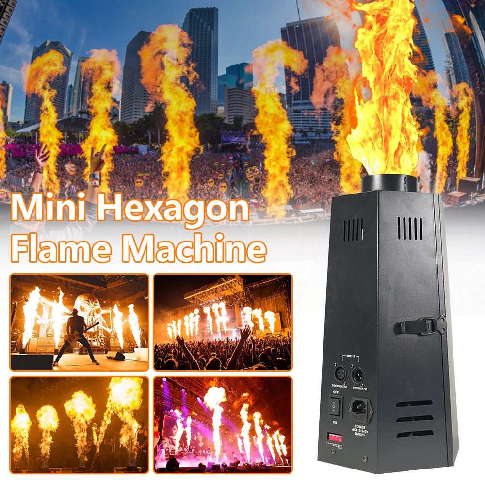 Mini Hexagon Flame machine DMX512 Spray Fire Machine 1.5-3m for Show Dj Activity