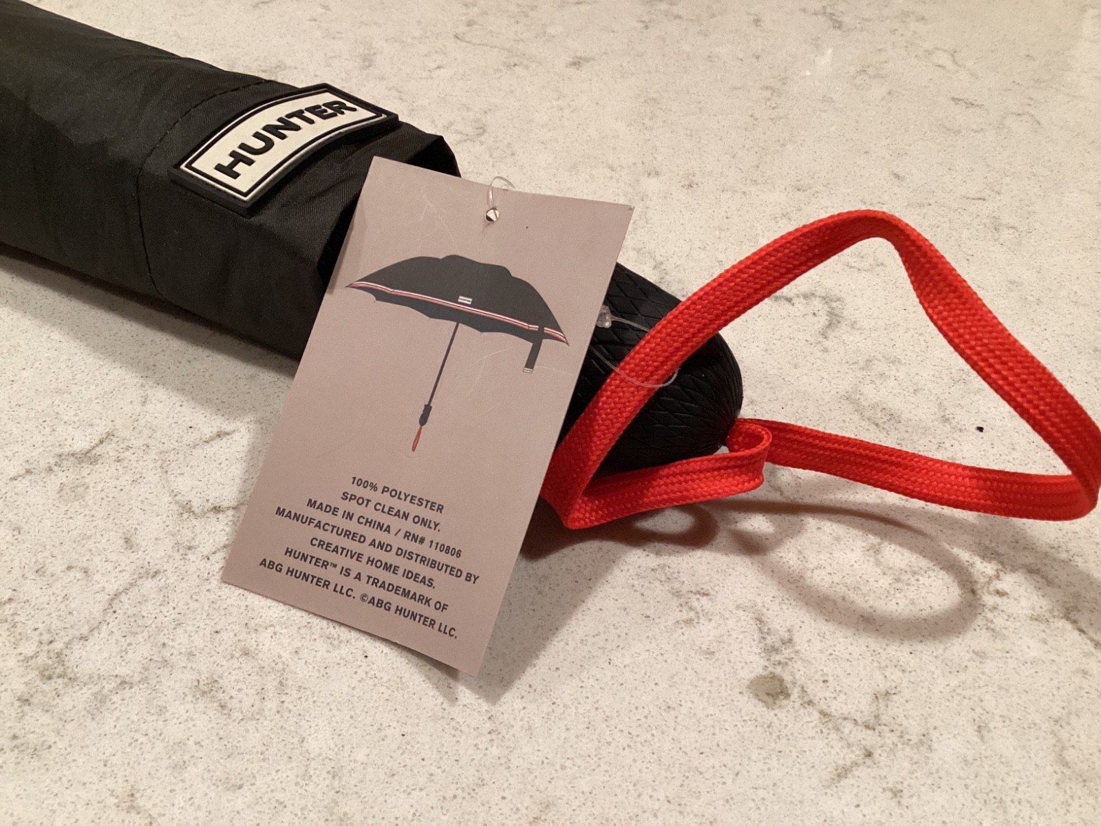 HUNTER Compact umbrella black and red NWT New with Tags