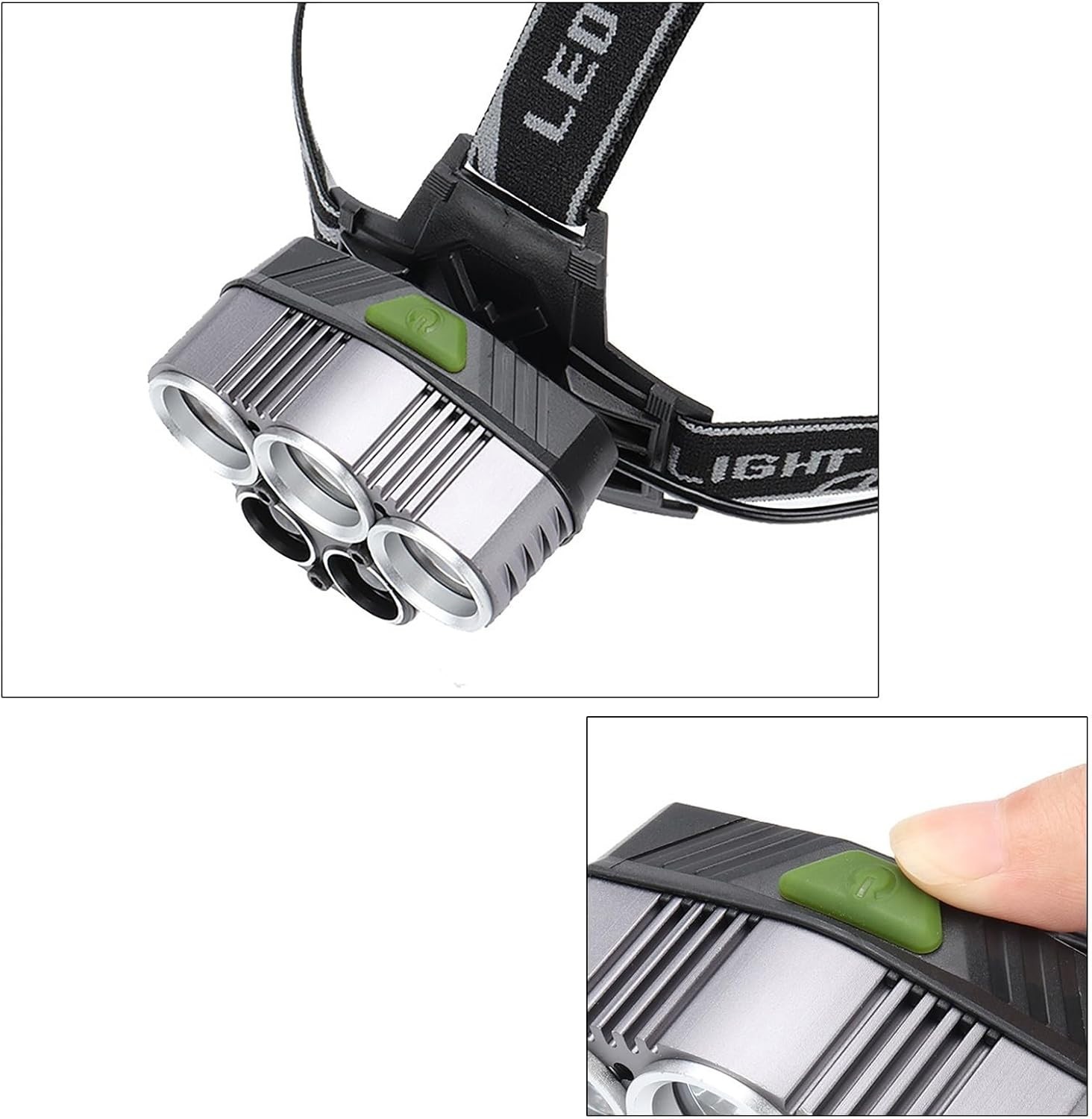 COB LED Headlamp USB Rechargeable Headlight Torch Work Light Bar Head Band Lamp