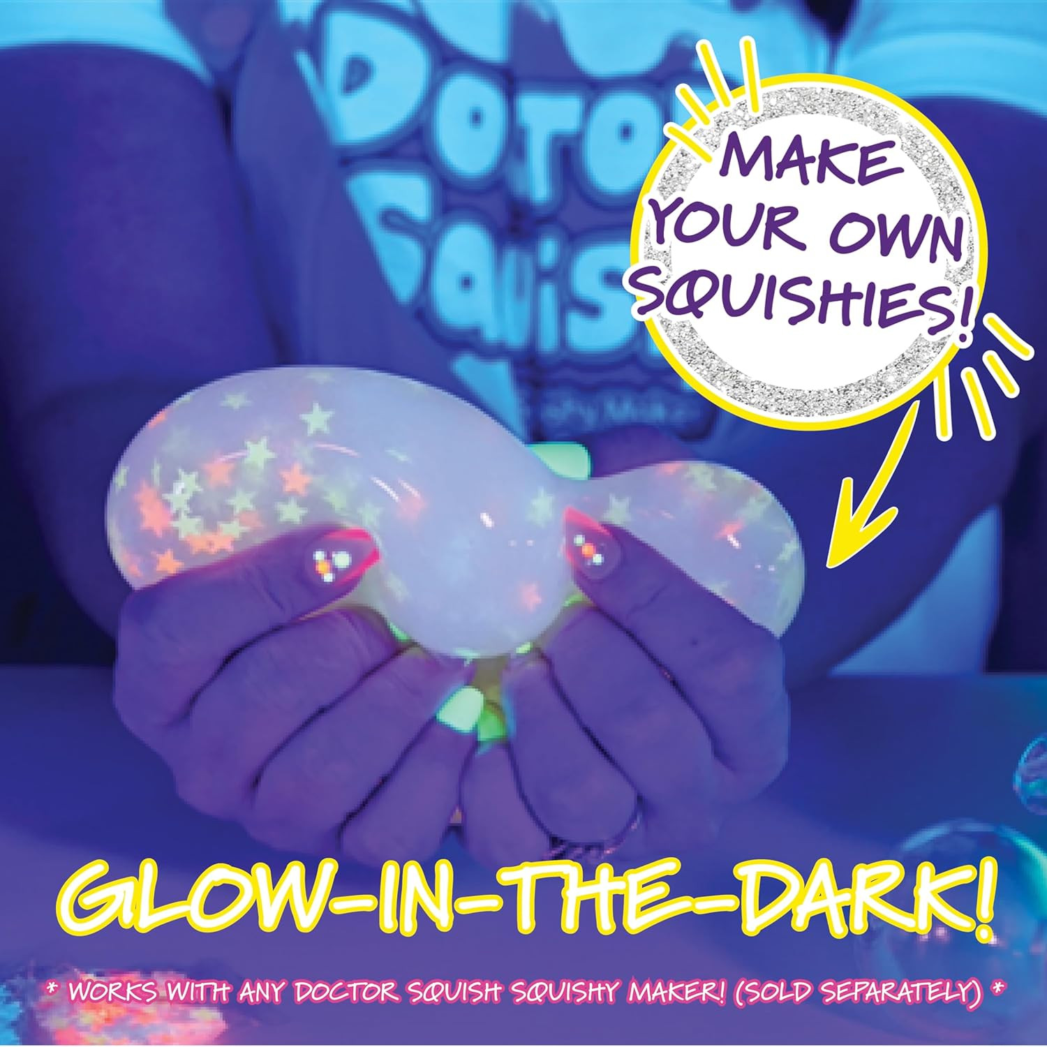 Doctor Squish Squishy Maker Neon Refill Pack | DIY Squishy Making Kit with 6 TPR
