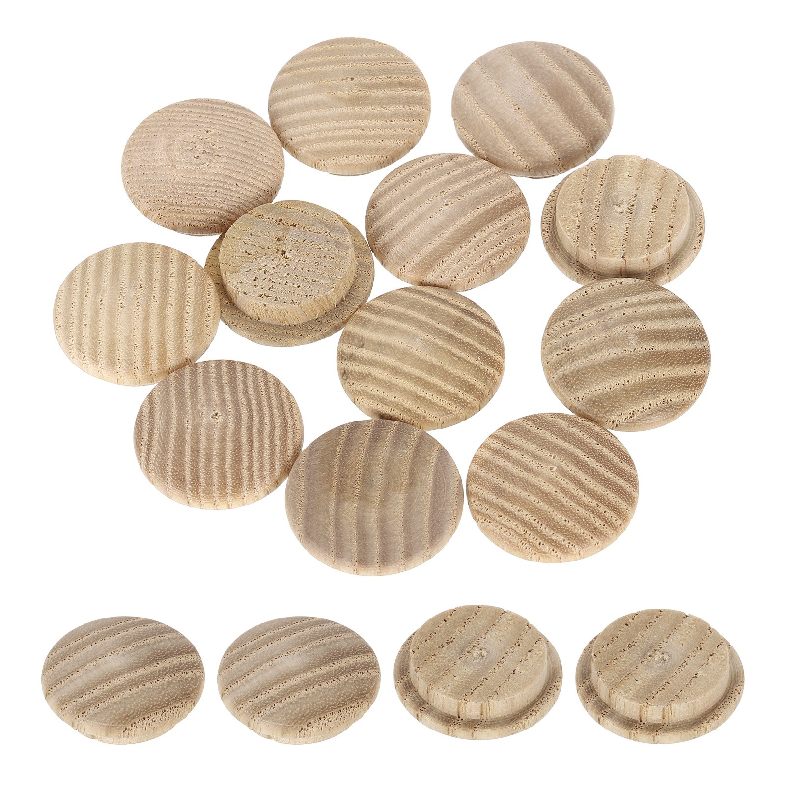 20Pcs Wood Button Plugs, 18mm/0.71" Ash Hardwood Screw Hole Plug for Furniture