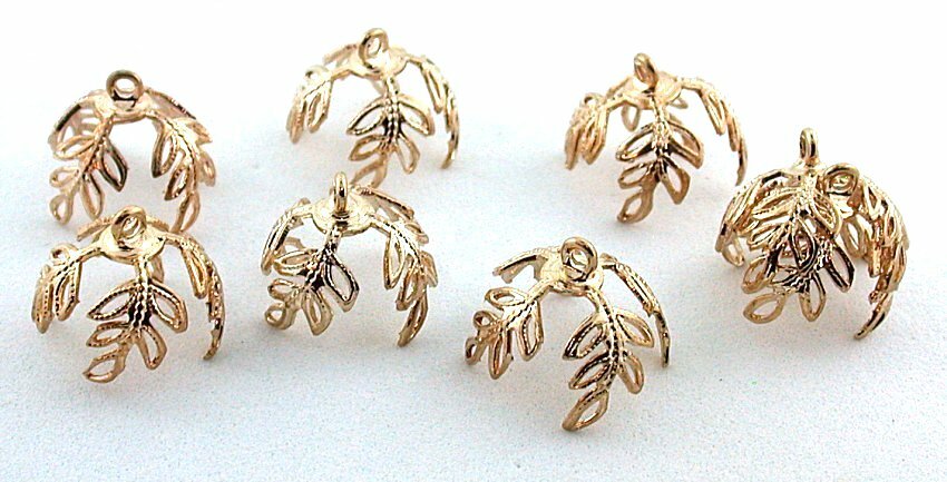 SEVEN VINTAGE 14mm 1 2/ Inch Hamilton Gold Plated Bell Caps CF565OTH