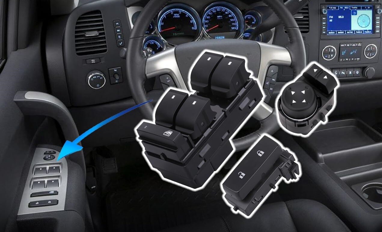 Driver+Passenger Window Switch+Door Lock+Mirror Control for 2007-2013 GMC Chevy
