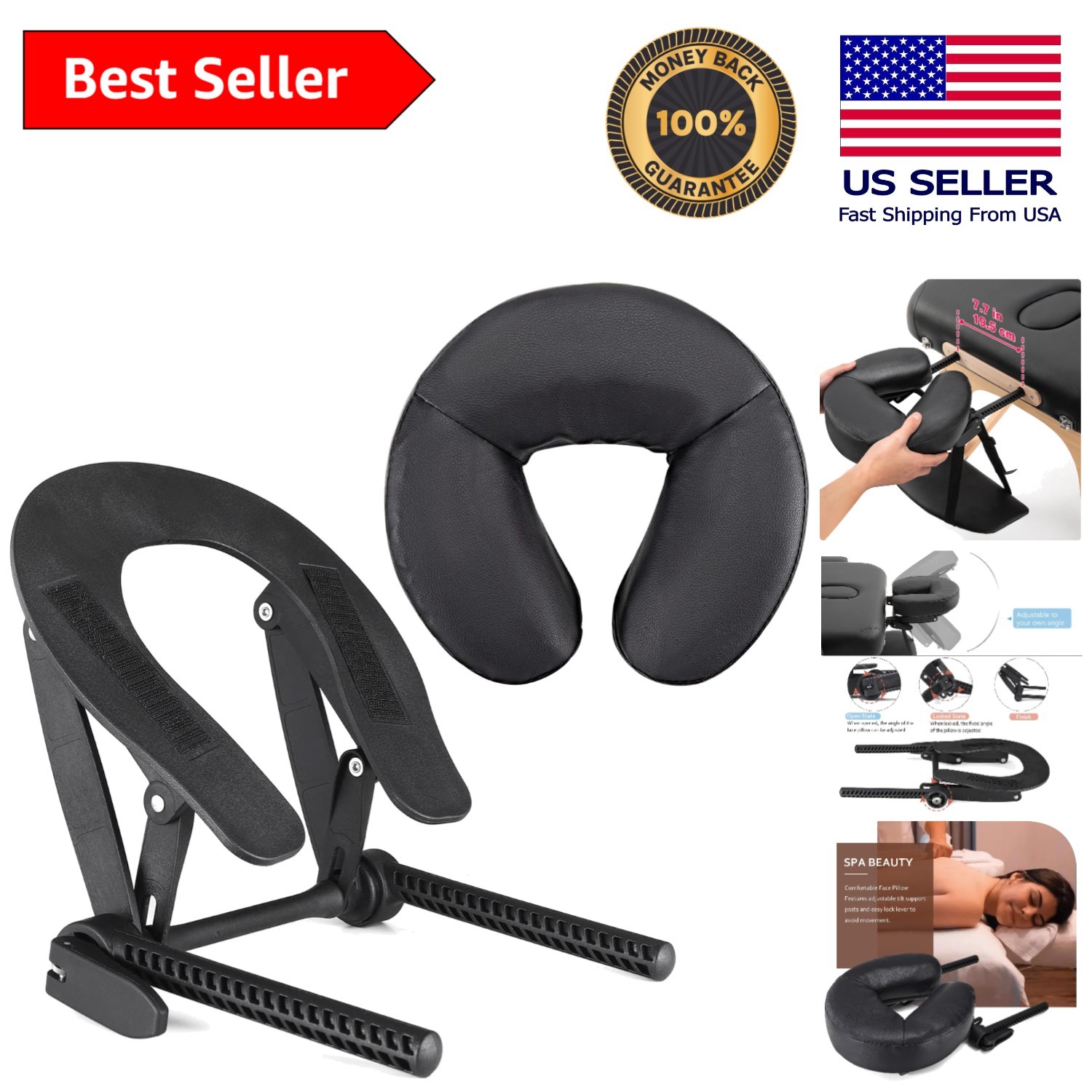 Universal Face Cradle & Cushion for Massage Tables - Portable & Lightweight