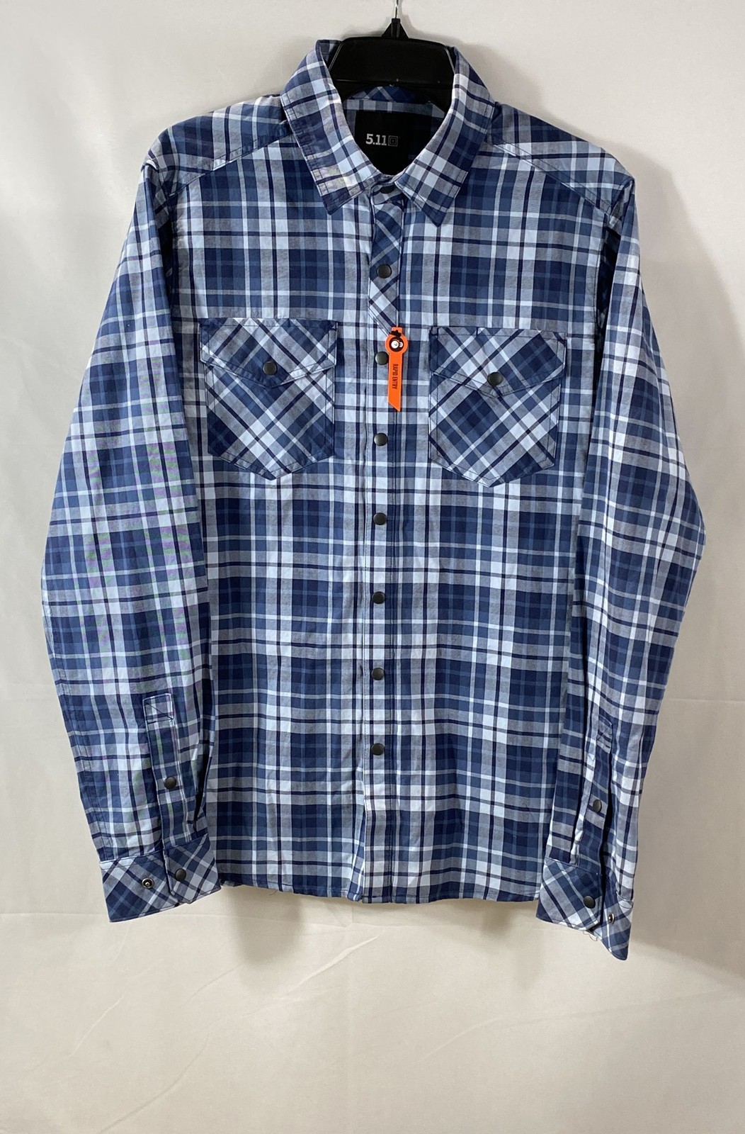 5.11 Tactical Men's Gunner Plaid Shirt Blue Long Sleeve Button Down Sz S NWT