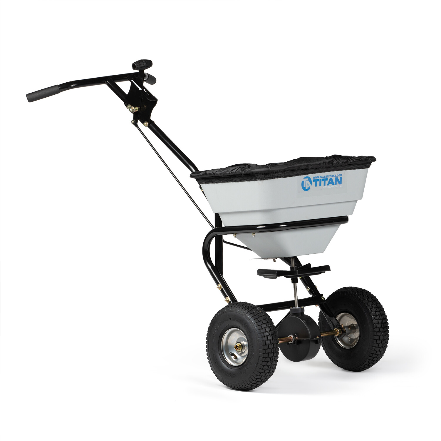 Titan Attachments 70 LB Professional Fertilizer Push Broadcast Spreader