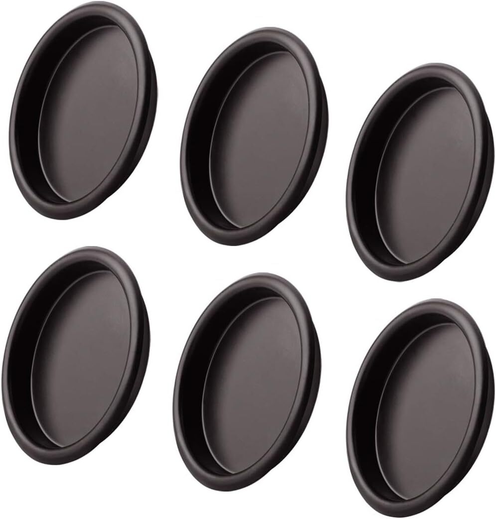 6 Pack Closet Door Finger Pull Oil Rubbed Bronze- 2-1/8” Round Sliding Finger...