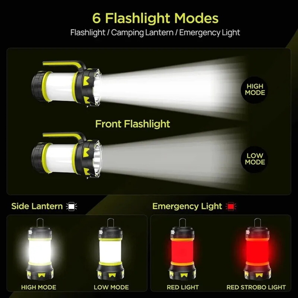 LED Camping USB Lantern Rechargeable Camping Tent Light Lamp Flashlight Portable