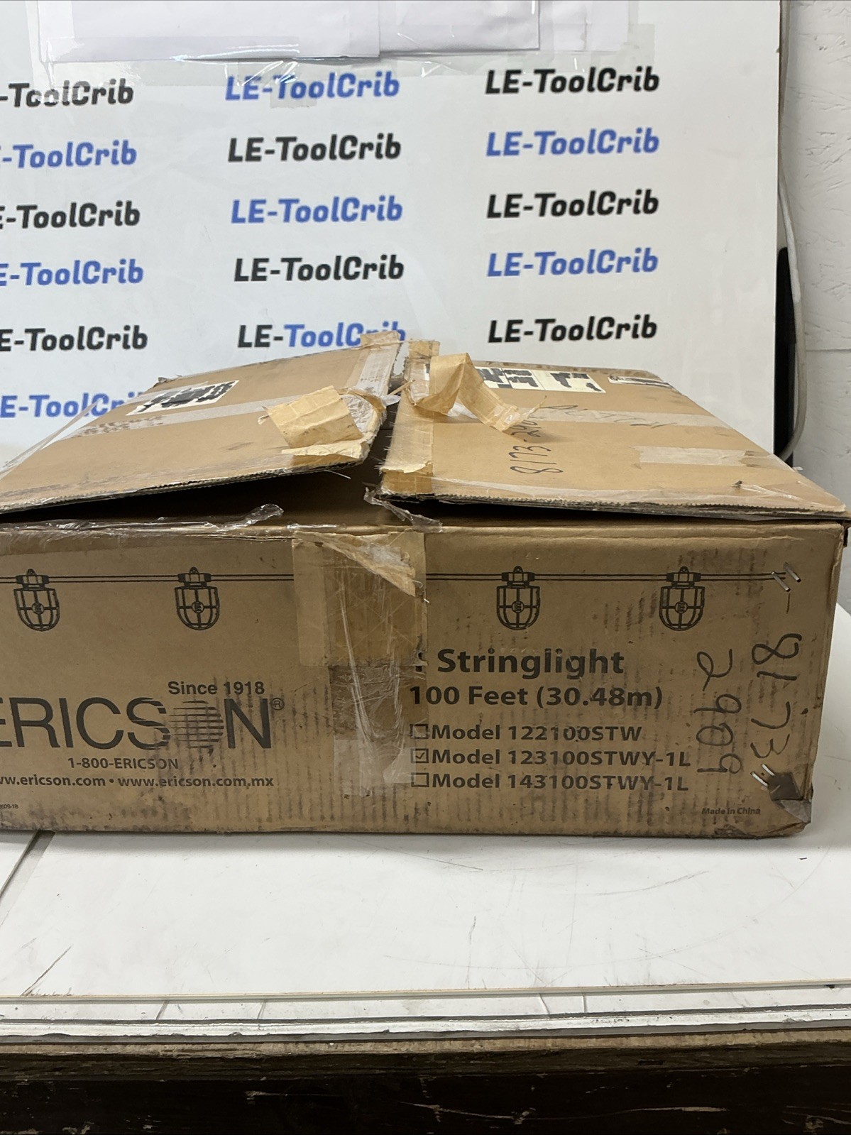 Ericson 123100STWY-1W 100’ Temporary String Light Set w/ Guards AB-404