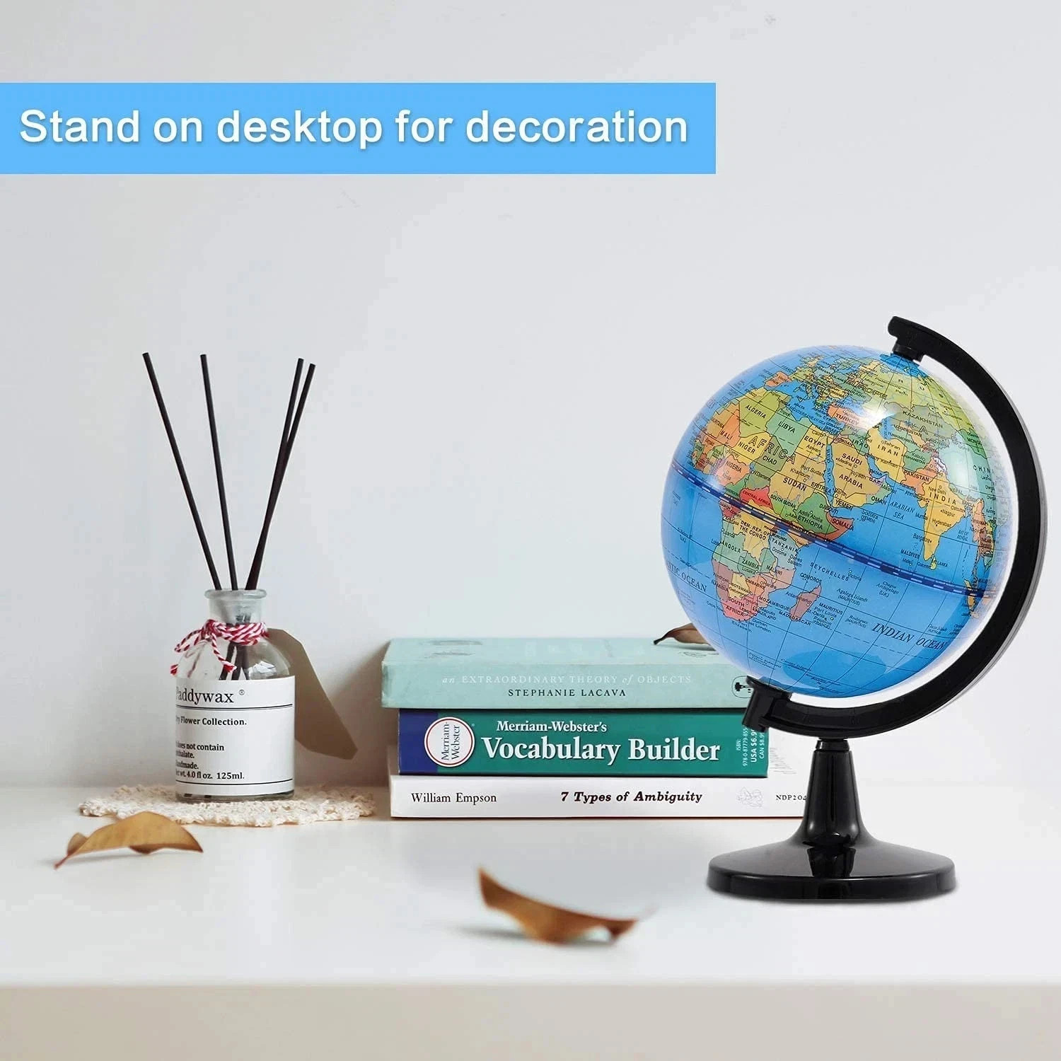10.6 Mini World Globe for Kids, Rotating Educational Desk Globe, Classroom Decor