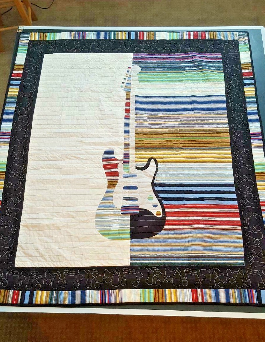 Quilt Pattern - "Rock On" Guitar Applique (57" X 50")