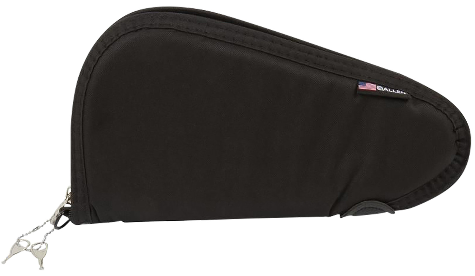 Allen 7411 Locking Handgun Case Black Endura, YKK Zippers & Foam Padding Include