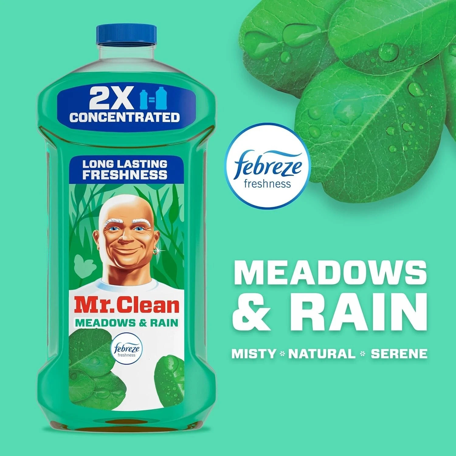 Mr. Clean 2X Concentrated Multi Surface Cleaner with Febreze Meadows & Rain Scen
