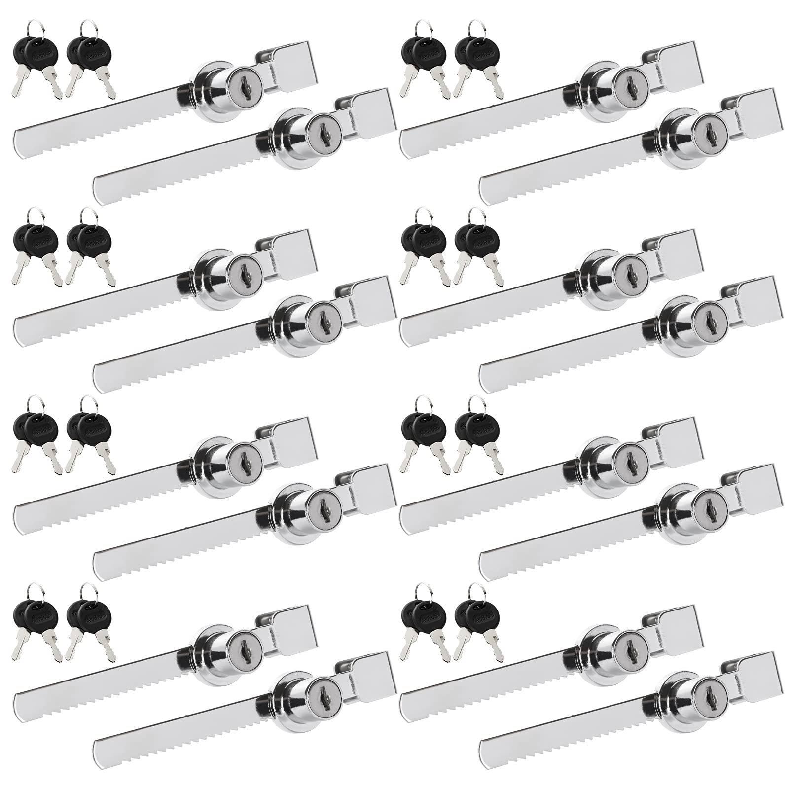 16 Pack Display Case Lock Showcase Lock Sliding Glass Door Ratchet Lock Security