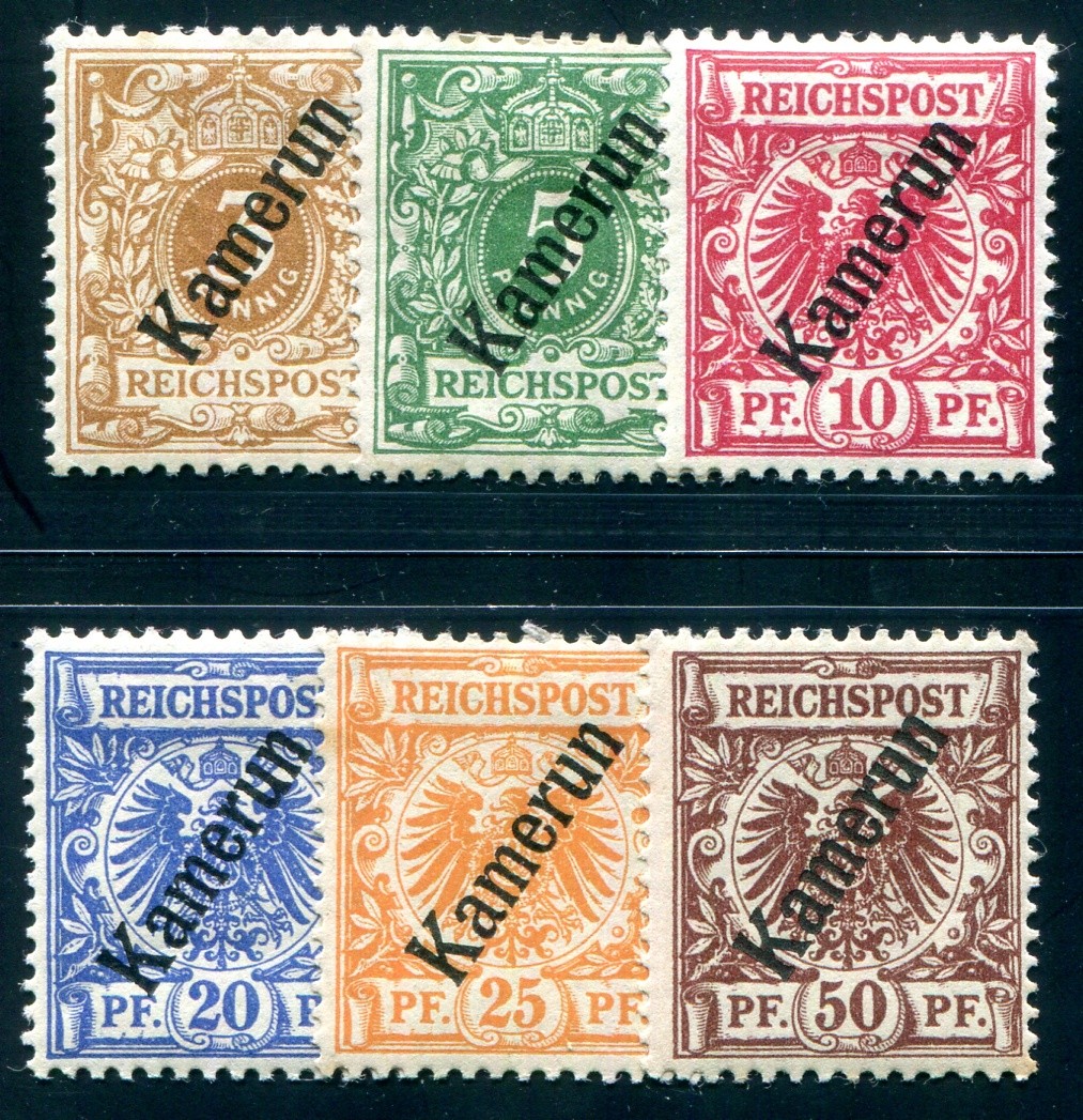 GERMAN COLONIES CAMEROON 1897 1-6 * FLAWLESS SET CROWN EAGLE (08502