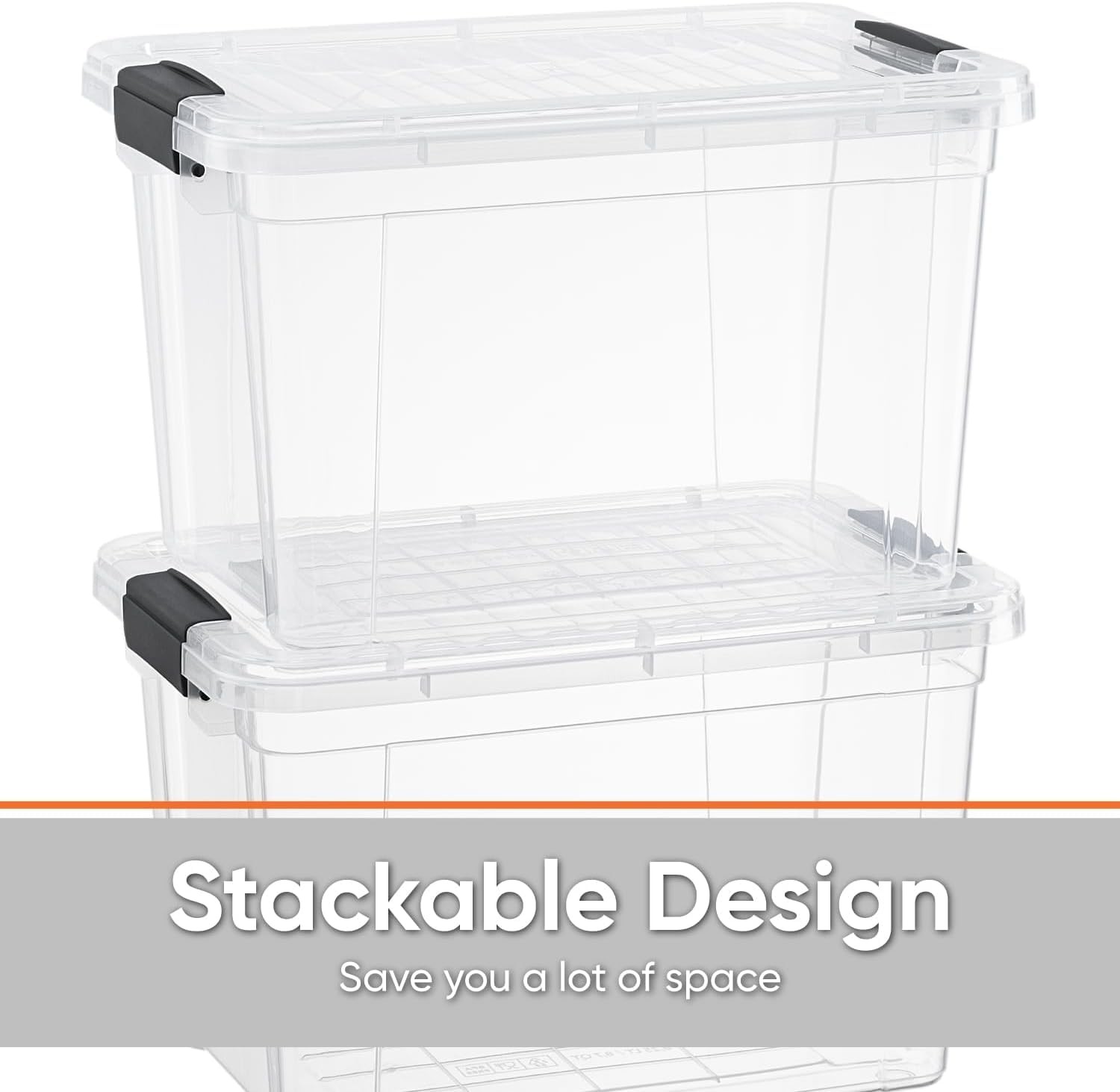 Superio 475 Quart Clear Storage Bin Stackable Lightweight Storage Container