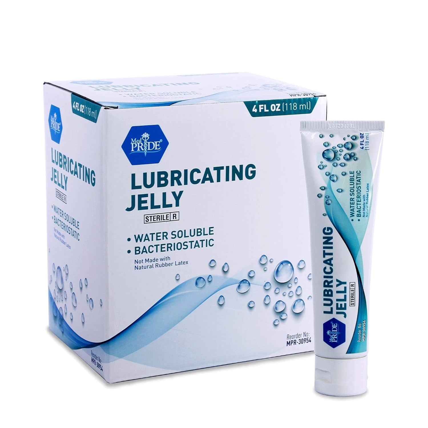 MED PRIDE Sterile Surgical Lubricant Jelly Tube, 4 Fl Oz, Box of 12