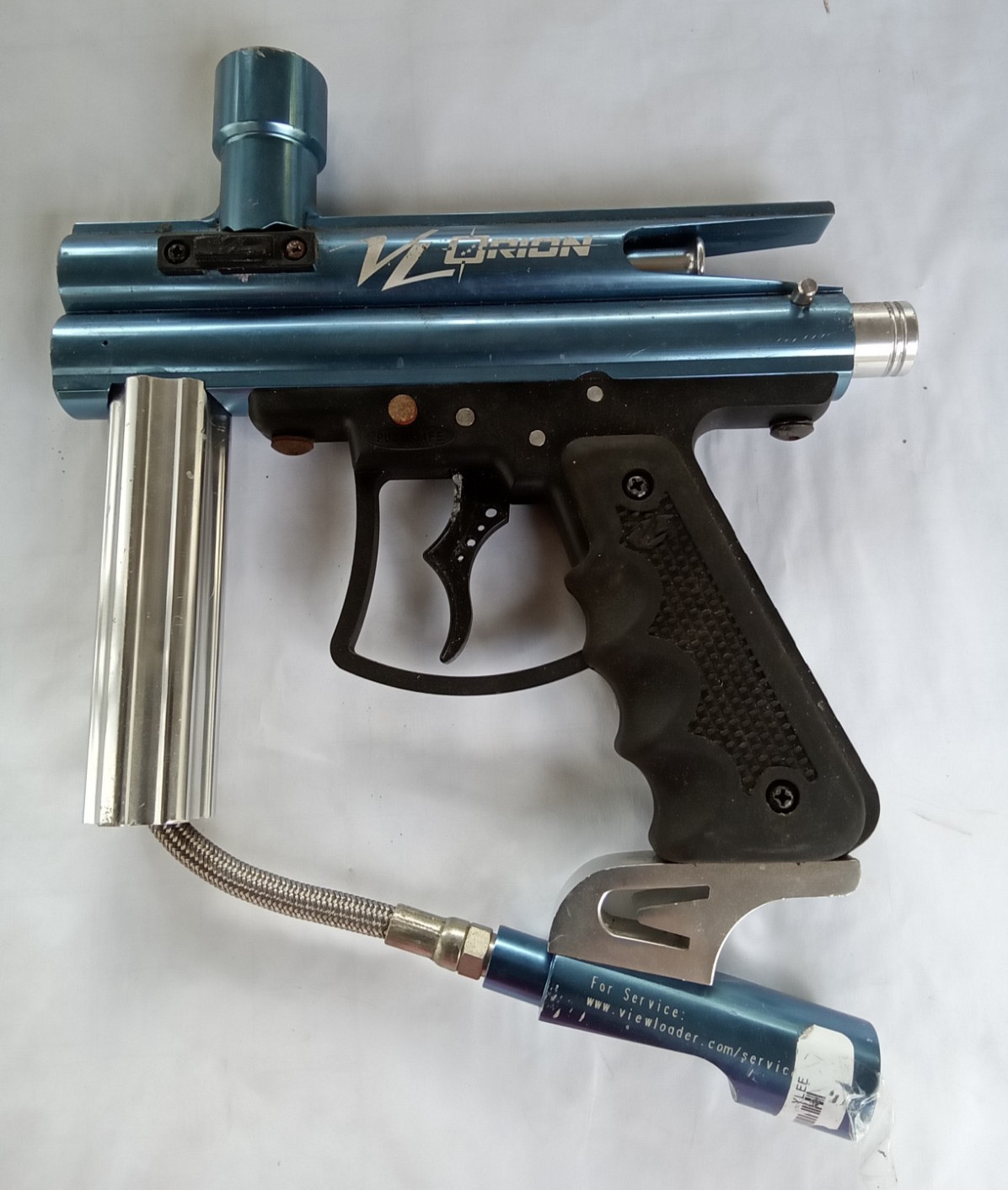 View Loader Orion VL Paintball Guns Blue Chrome Marker 2 Finger Trigger Untested