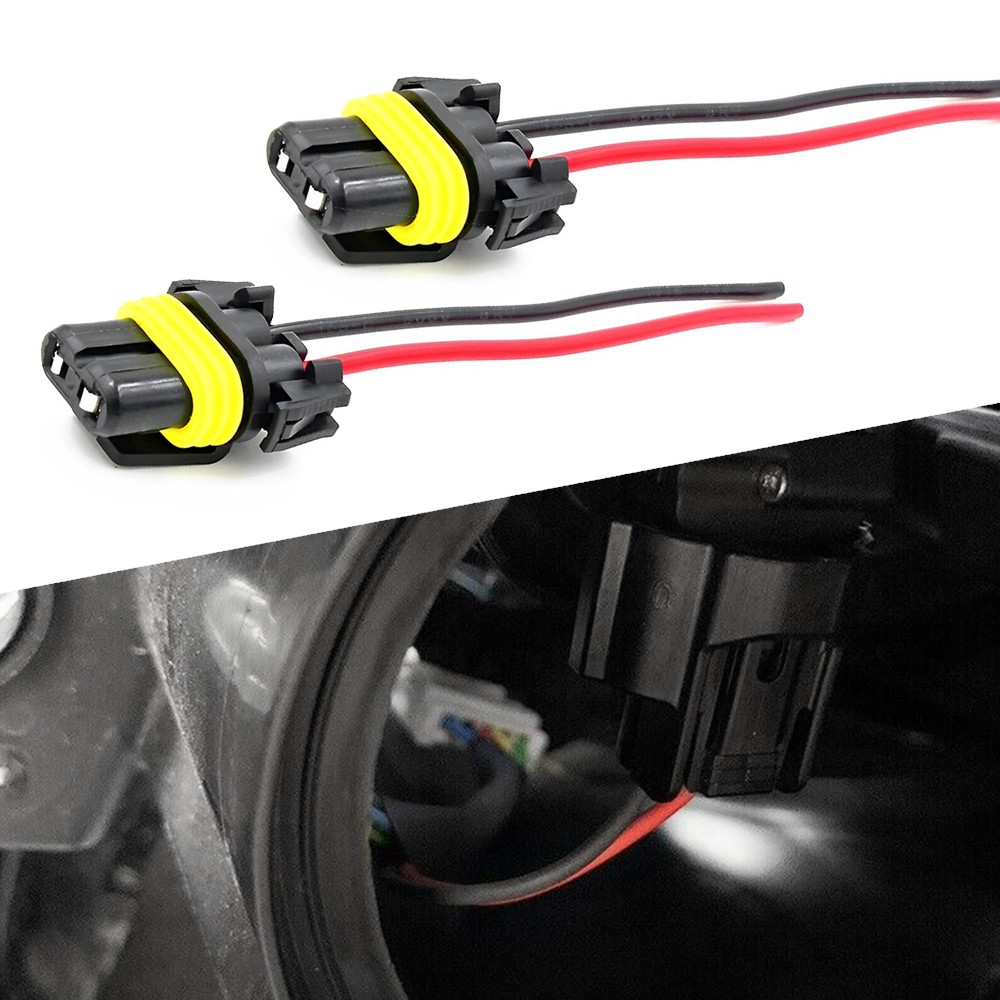 Wire Pigtail Female H11 S Two Harness Head Light Low Beam Socket Connector Plug