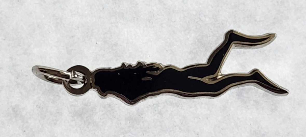 Nickel and Enamel Female Diver Charm