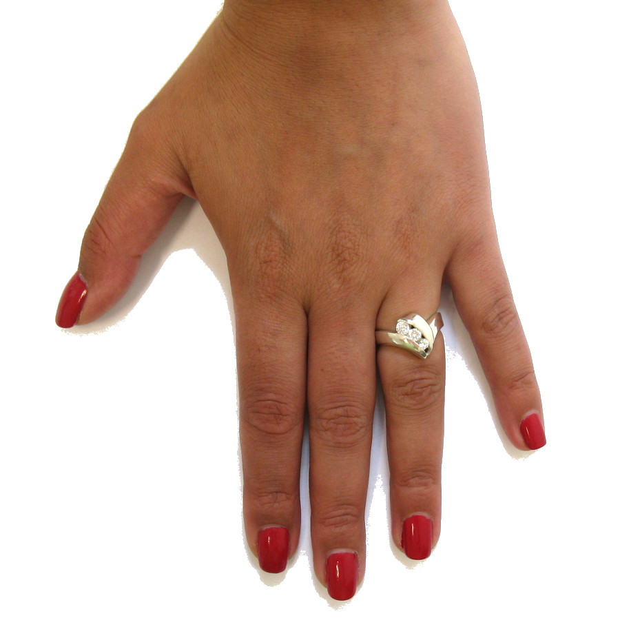 Sterling Silver Ring Hallmarked Genuine Solid 925 With Cubic Zirconia Empress