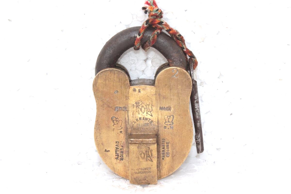 Brass Lock and Key 1900's Old Vintage Antique Rare Collectible