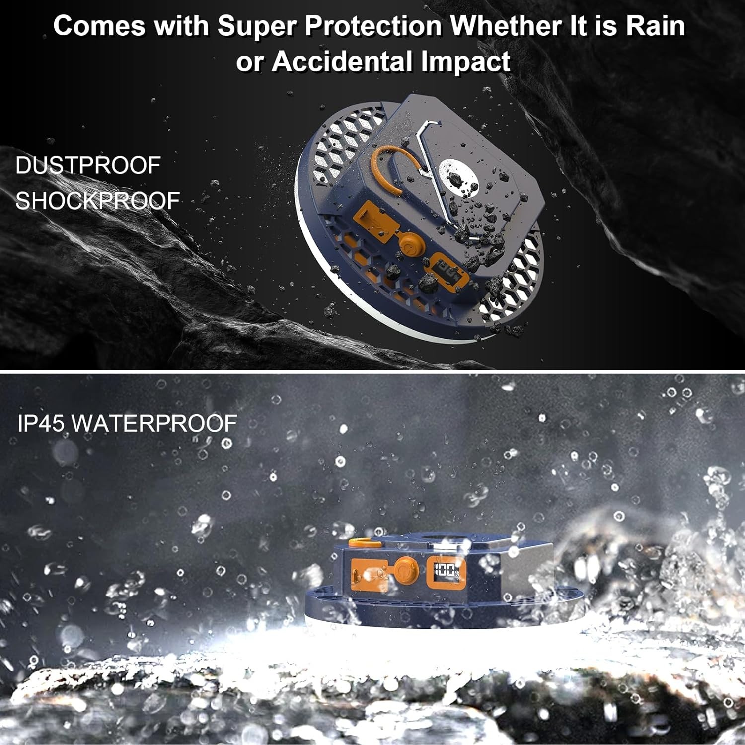 LED Flashlight & Camping Lantern Combo - Power Display & Emergency Light