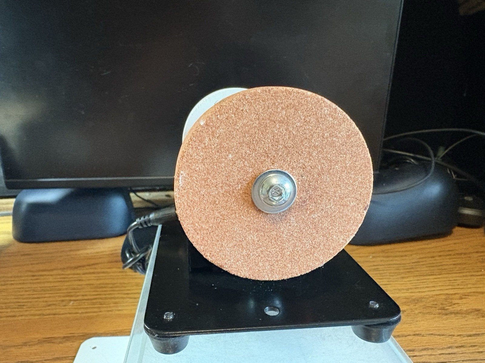 Unbranded Knife Sharpener Sander Desktop W/2.75”Double Grinding Wheels NIB