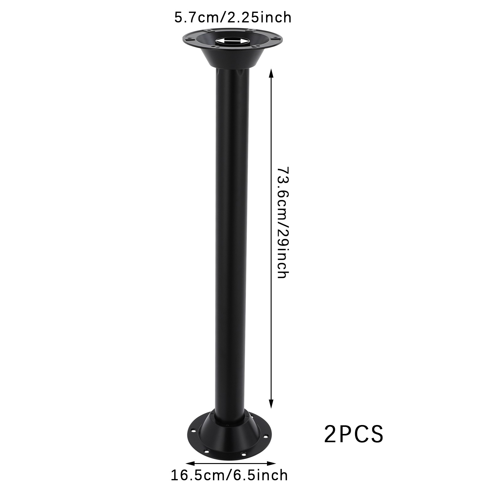 29" 2Pcs RV Table Base Mount Aluminum Alloy RV Table Leg w/ Mounting Hardware