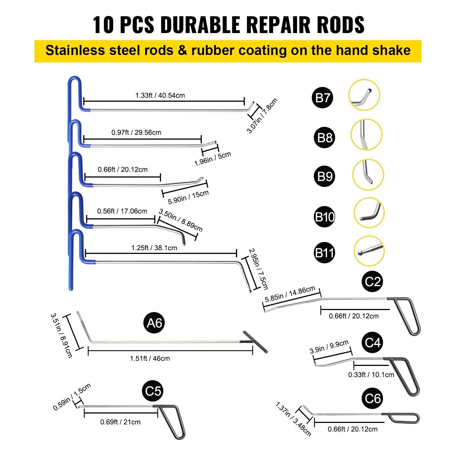 Complete 89PC Auto Dent Puller Kit with Comfort Grip Pliers