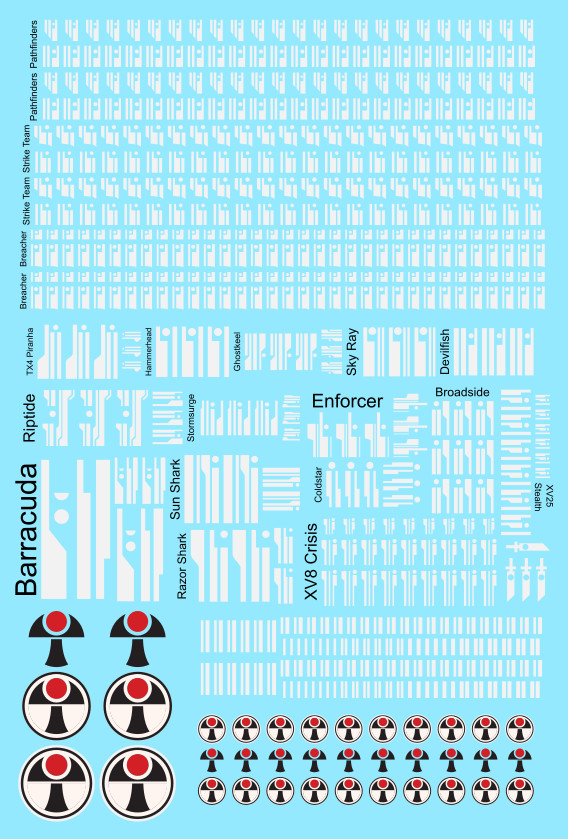 A6 - Greater Good Light Grey / White Rebels Markings Transfer Sheet