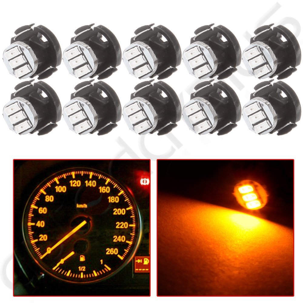10X T4/T4.2 NEO WEDGE INSTRUMENT CLUSTER A/C CLIMATE LIGHT 3014 LED BULB YELLOW