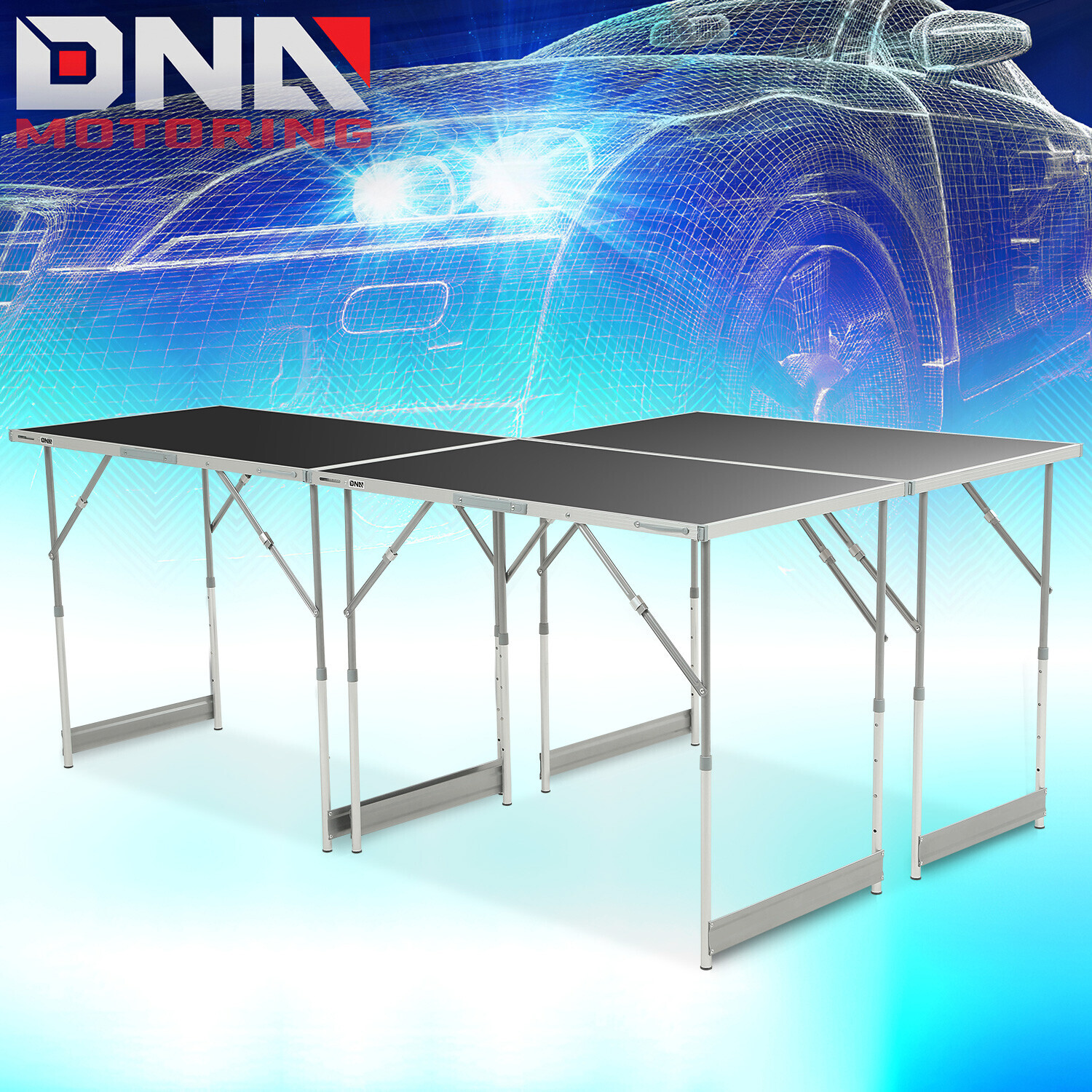 3 X 66 LBS High-Quality Aluminum Height Adjustment Foldable Desktop Wrok Bench
