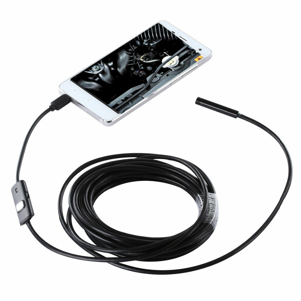 2M Soft/Rigid Endoscope Borescope 6LEDs Inspection USB Camera Scope for Android