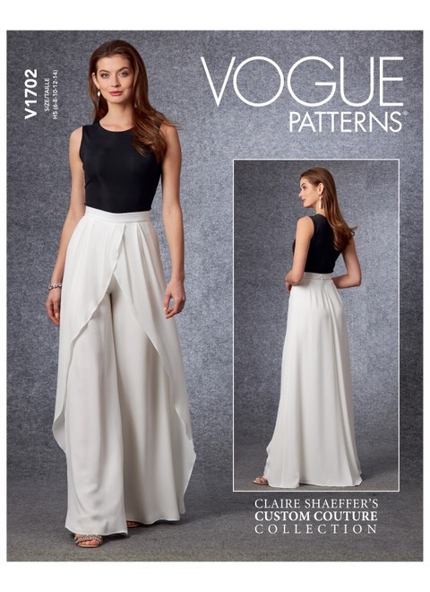 Vogue 1702 Sz 6-22 Wide Leg Elephant Pant Palazzo Skirt Overlay Skirted Pattern