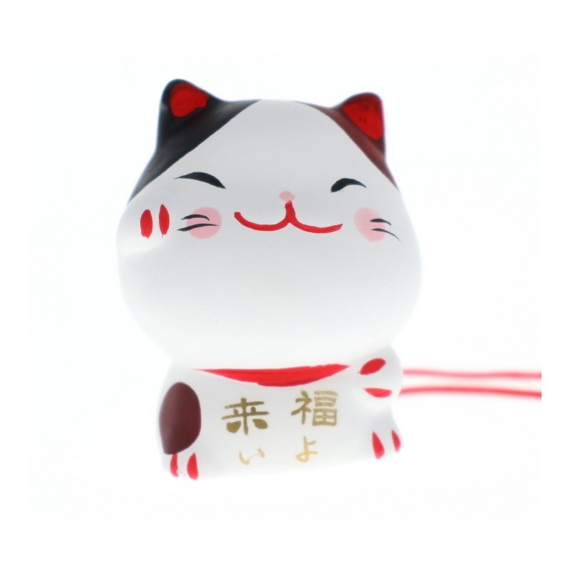 Ryukodo 'Good Fortune' Maneki Neko with Omikuji Fortune (Ornament)
