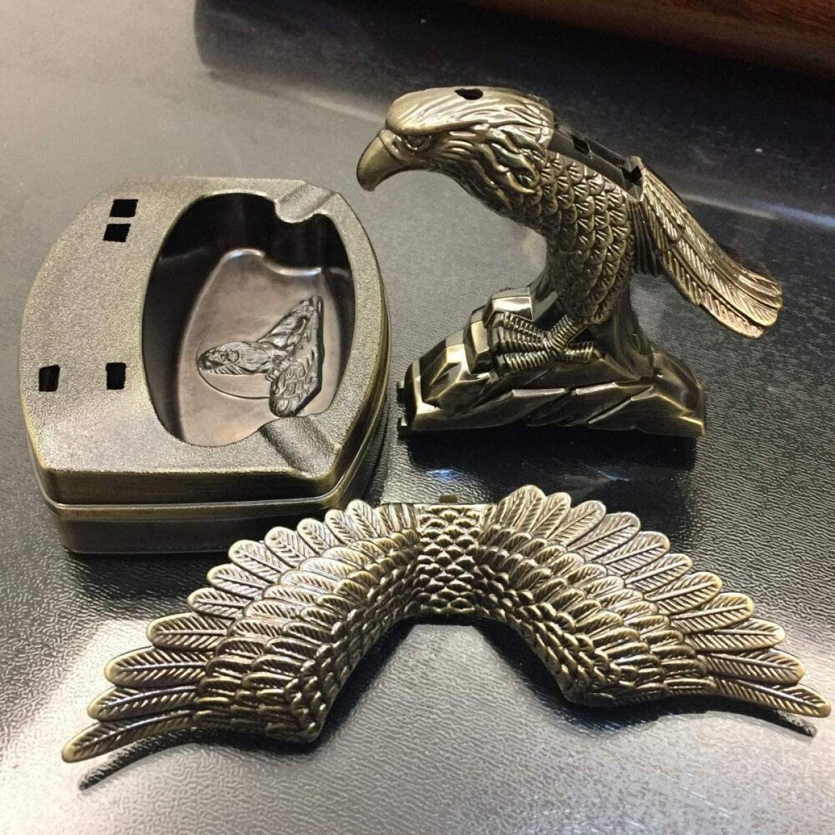 Flying Eagle Refillable Butane Lighter Tabacco Cigarette Cigar Ashtray Ash Tray