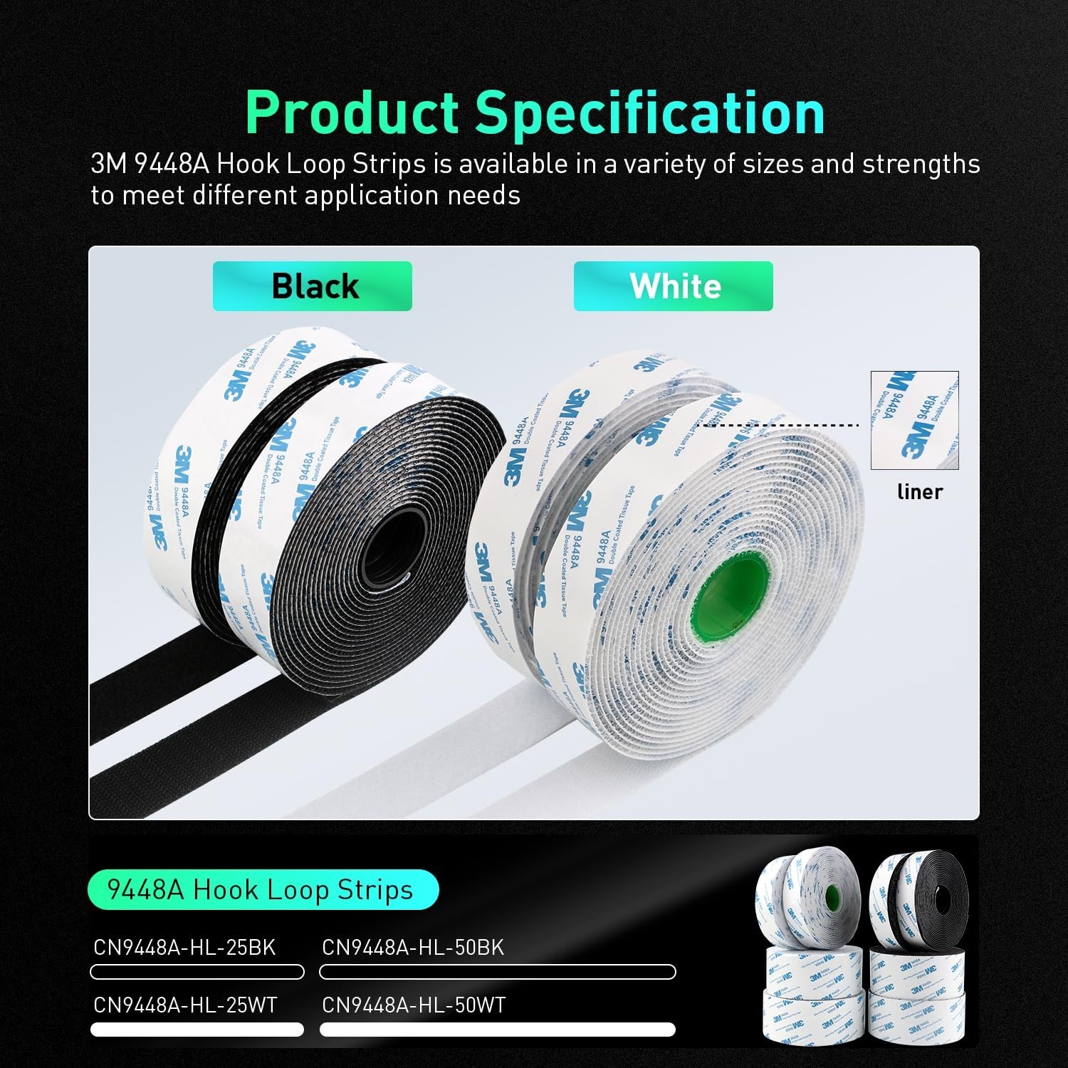 Durable 3M Hook and Loop Tape - 16.5ft x 2" for Indoor & Outdoor Projects