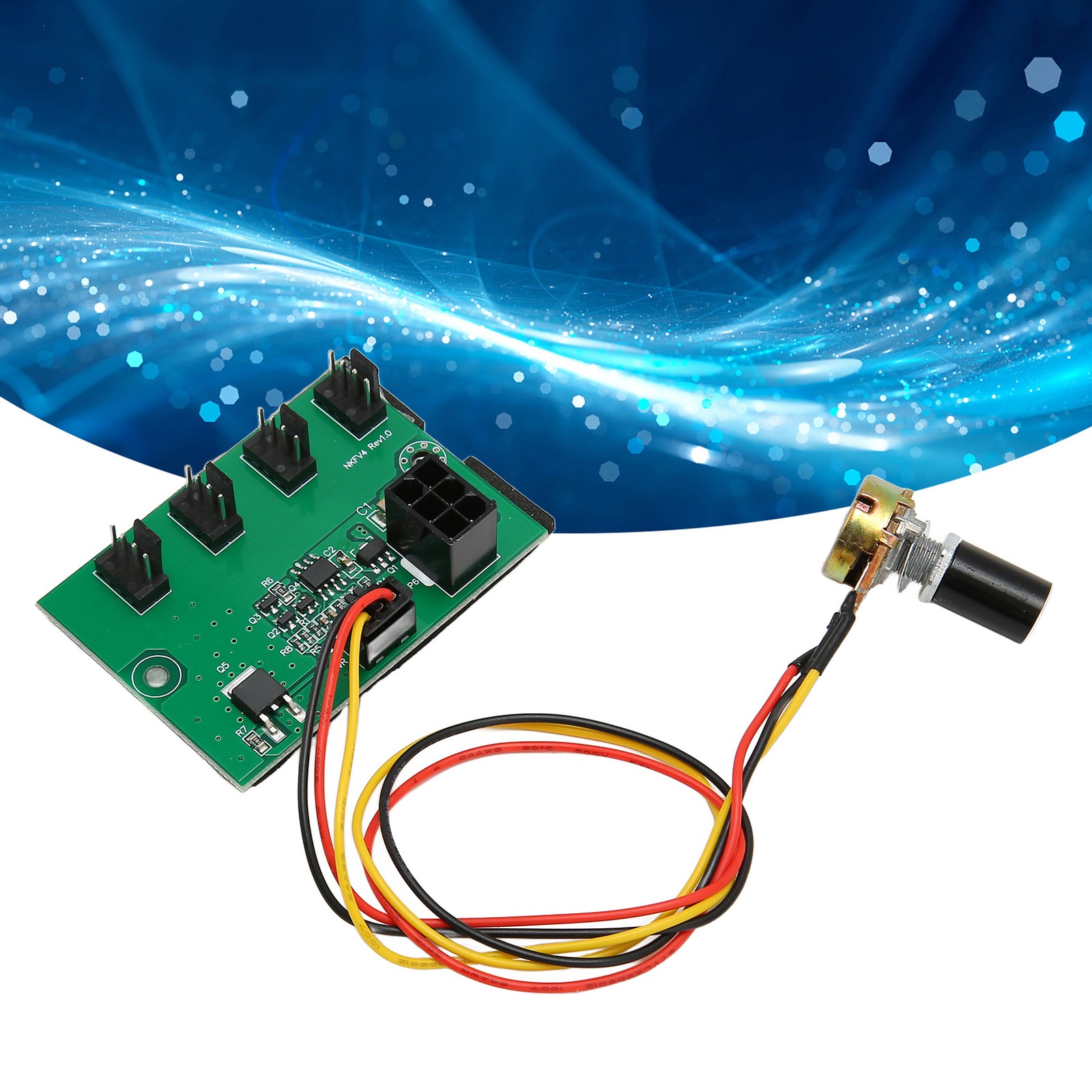 PC Fan Speed Controller DC 12V PWM 4 Way 11.8in Cable Easy Installation PC