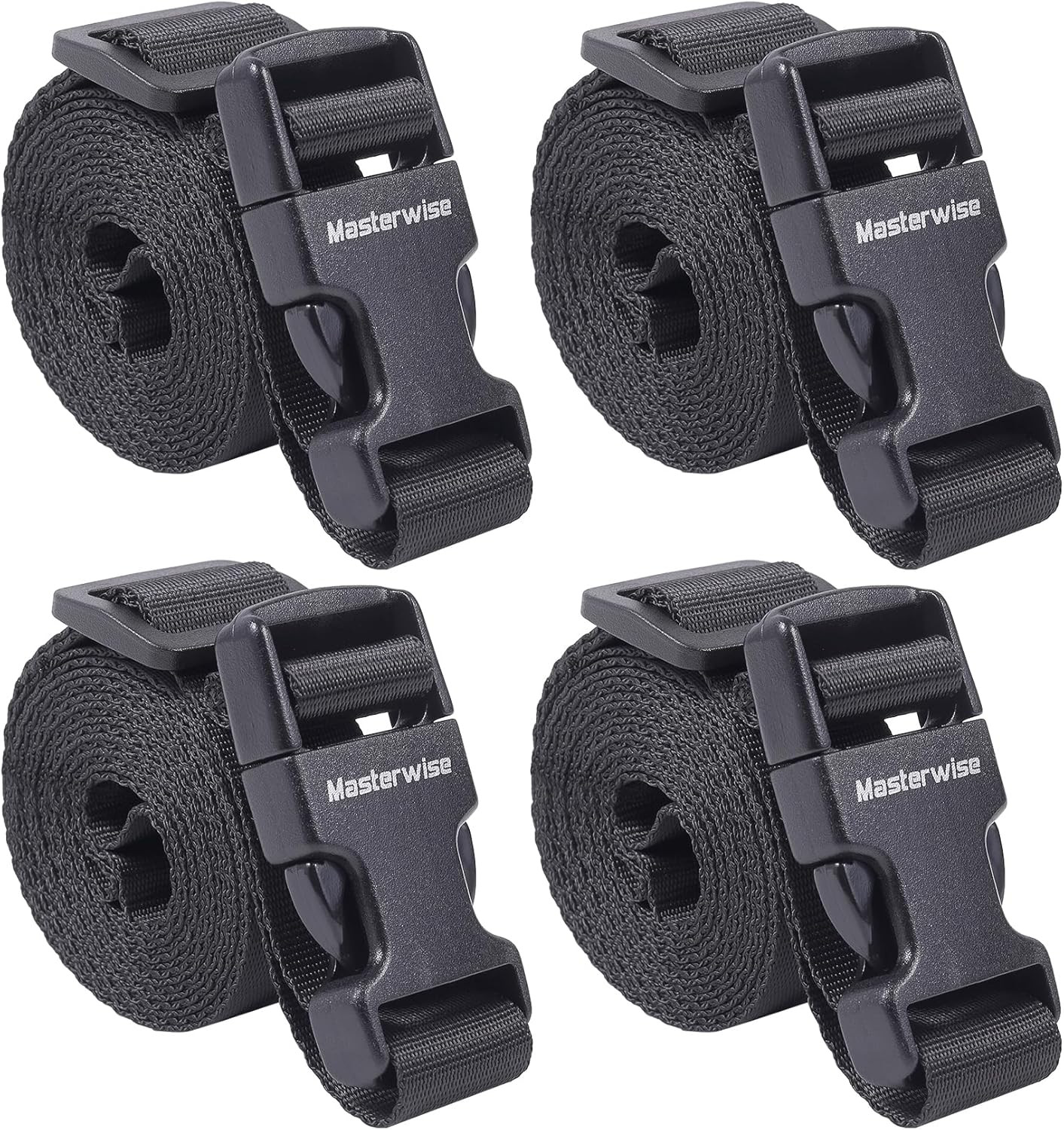 Adjustable Nylon Buckle Straps with Clips, 4 Pack 6ft Lashing Straps for Packing
