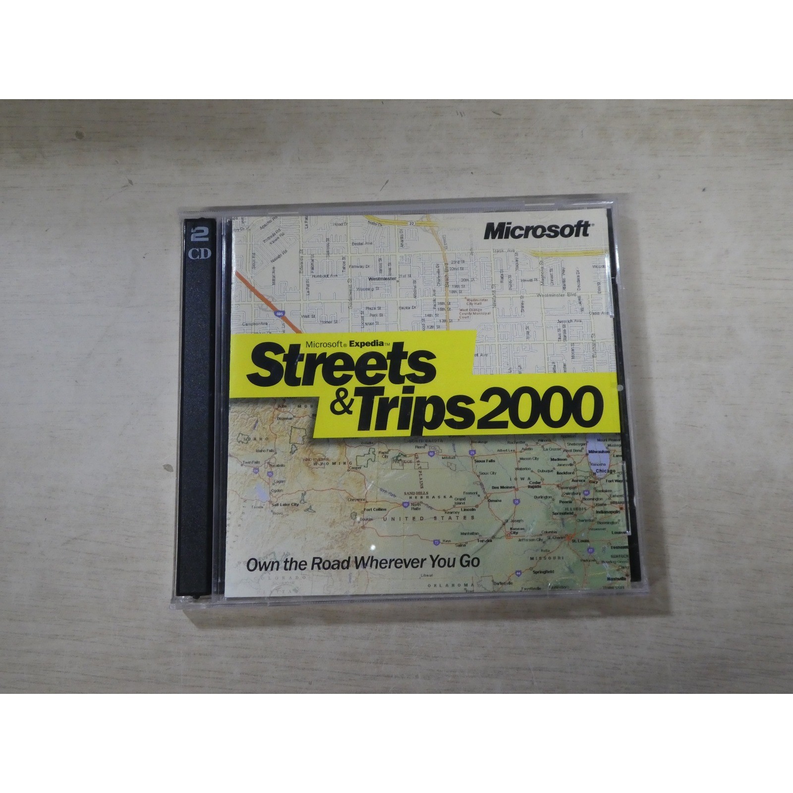 Microsoft Expedia Streets & Trips 2000 Vintage PC Software 2-CD Set Maps Travel